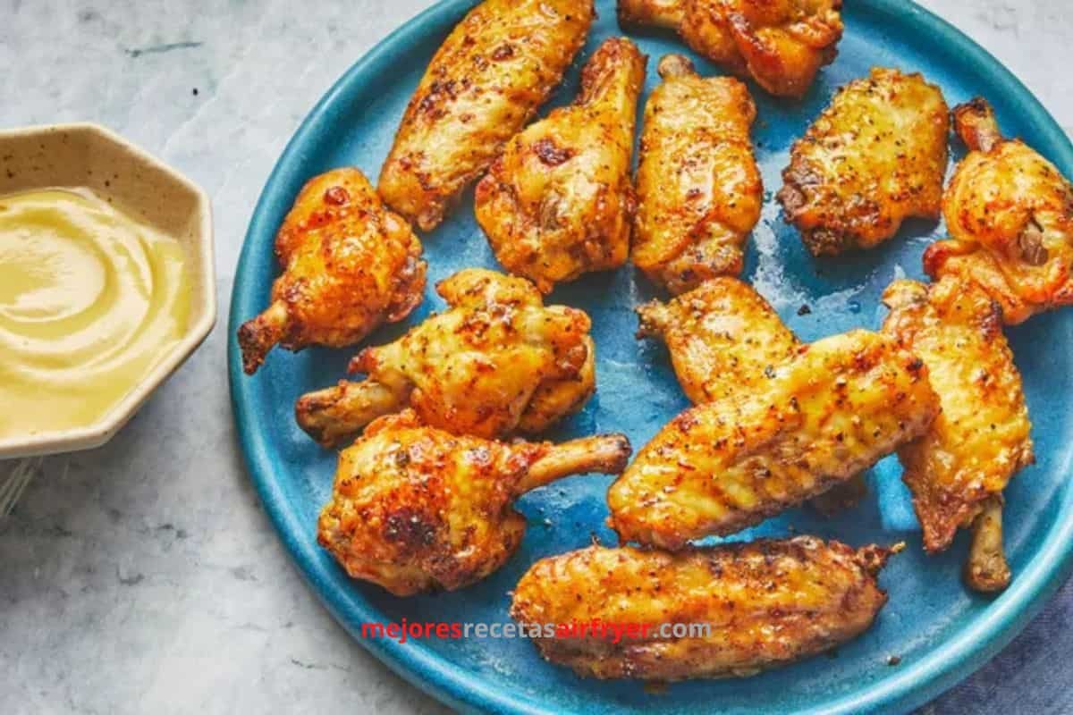 Alitas de pollo con limón y pimienta en la freidora de aire