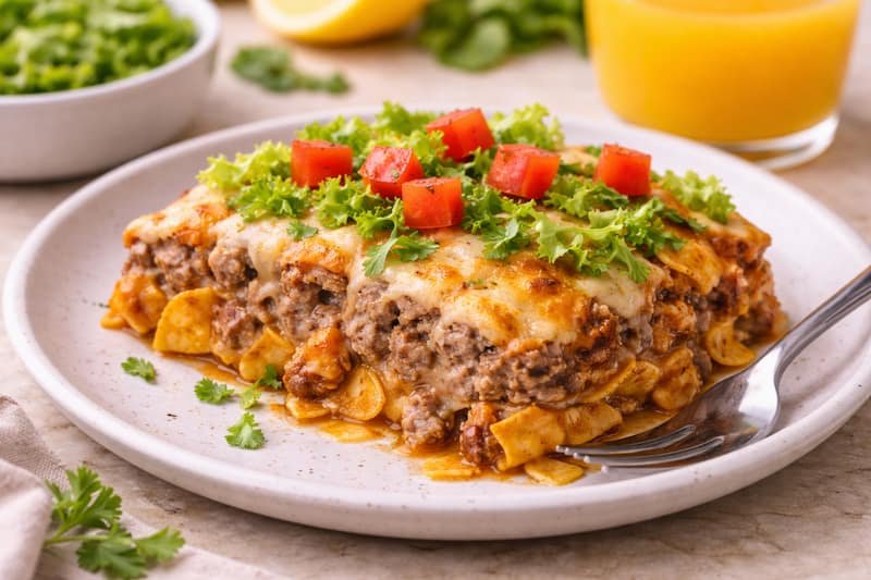 Almacenamiento y preparación anticipada cazuela de enchiladas