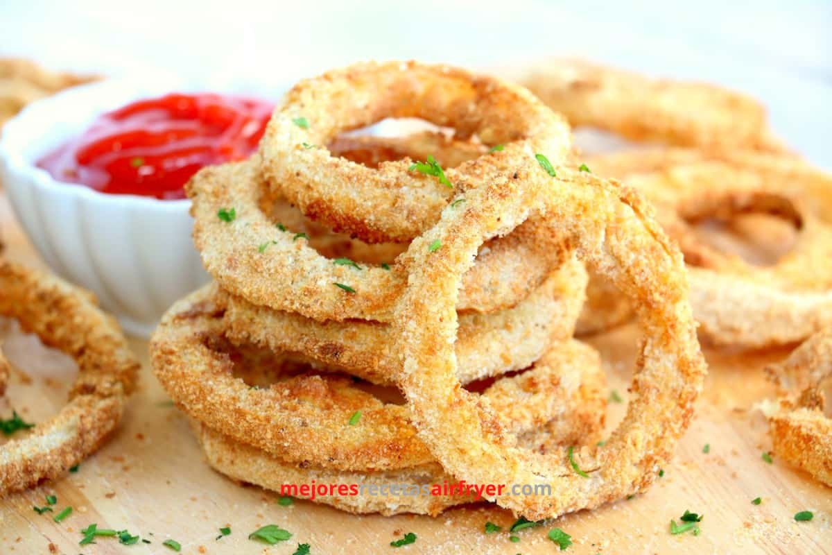 Aros de Cebolla Apanados en la Air Fryer