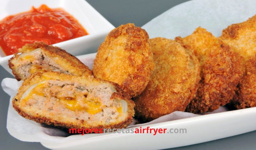Aros de Cebolla Rellenos de Carne Molida en la Freidora de Aire