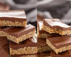 Barras de avena con chocolate y mantequilla de maní