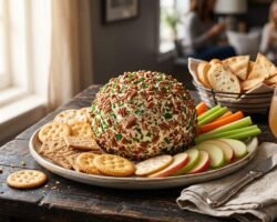 Bola de queso clásica con nueces crujientes