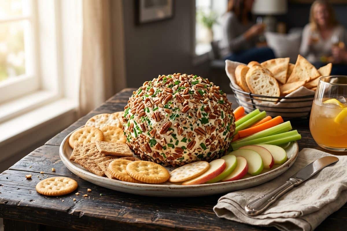 Bola de queso clásica con nueces crujientes