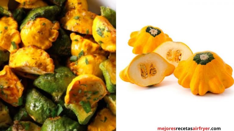 Calabaza pattypan frita con ajo y hierbas airfryer