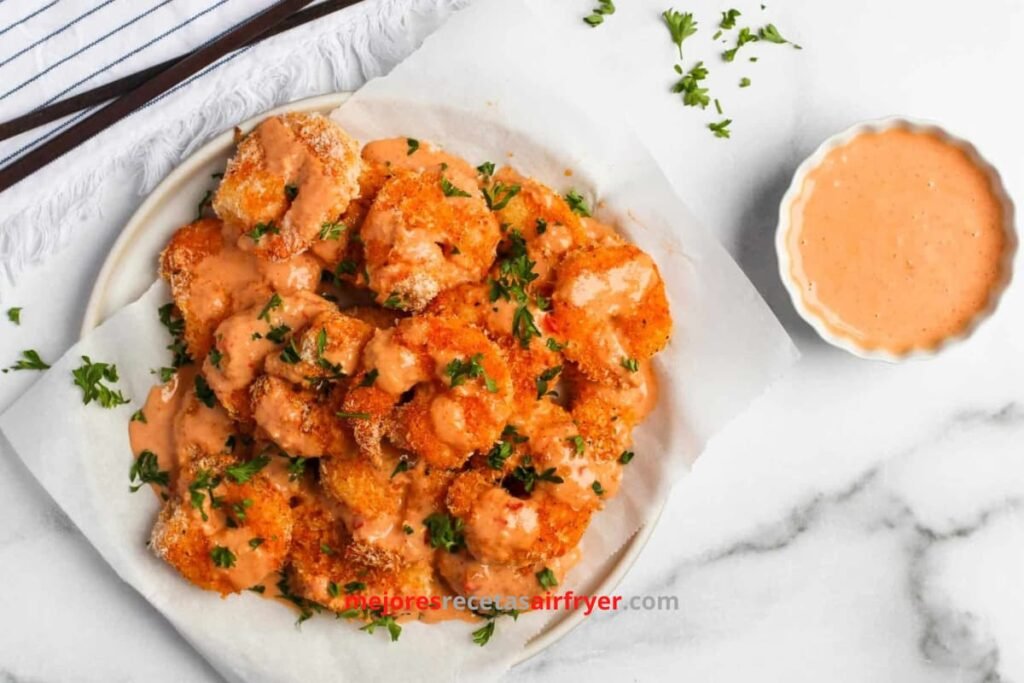 Camarones Apanados con Salsa Bang Bang en la Air Fryer