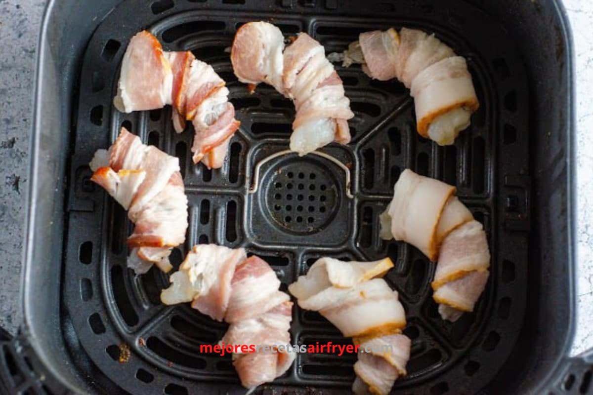 Camarones Envueltos en Tocino en air fryer