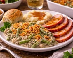 Cazuela cremosa de judías verdes al horno