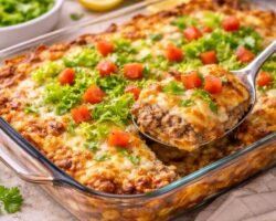 Cazuela de enchiladas de carne al horno