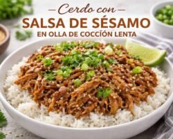 Cerdo con salsa de sésamo en olla de cocción lenta-1