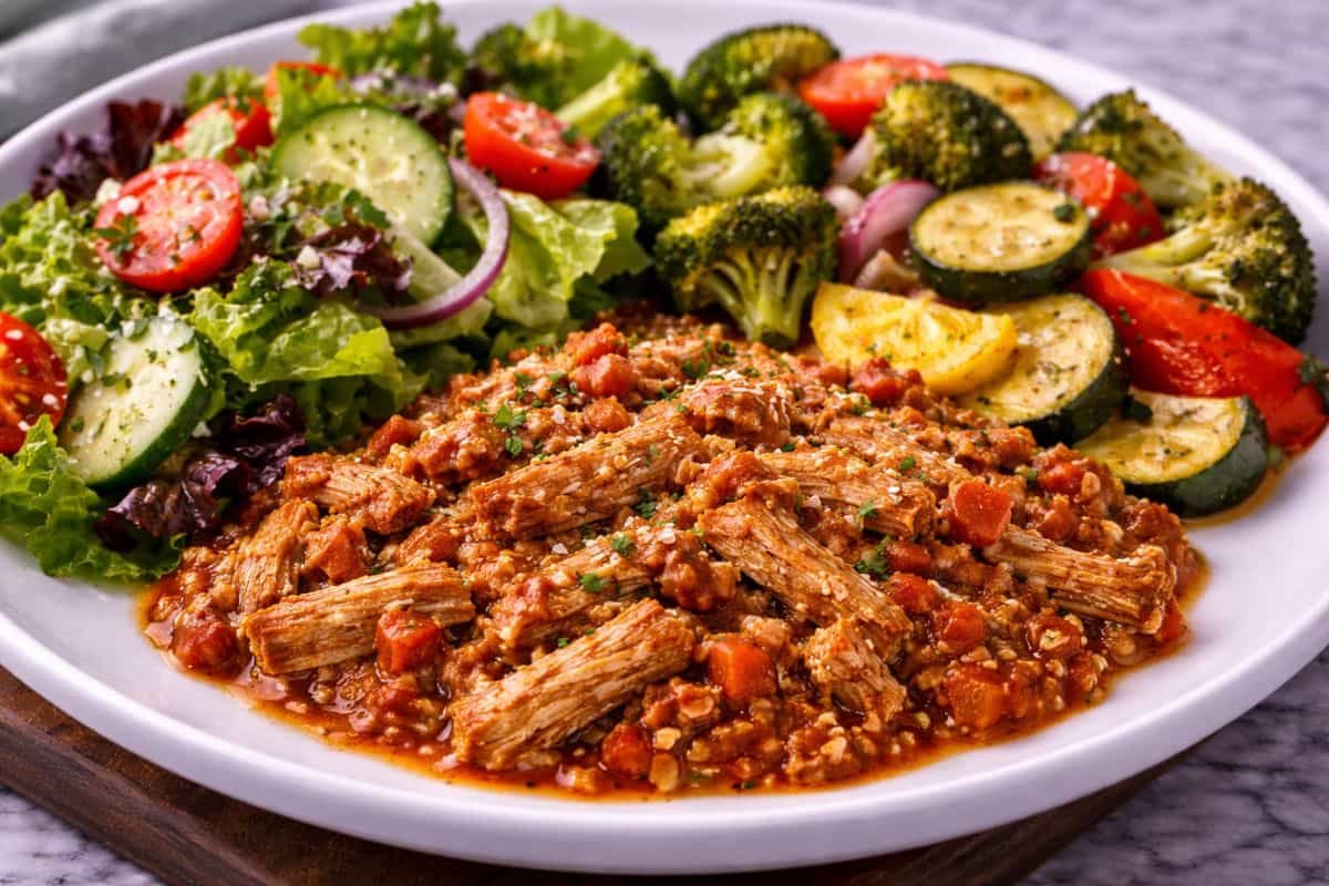 Cerdo desmenuzado italiano en olla lenta