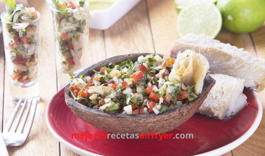 Ceviche con Lima y Coco en una Air Fryer