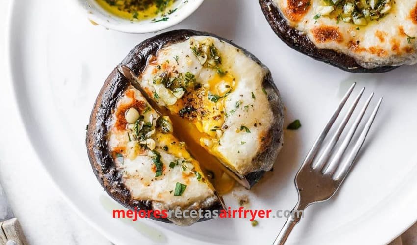 Champiñones Portobello con Queso en la Freidora de Aire