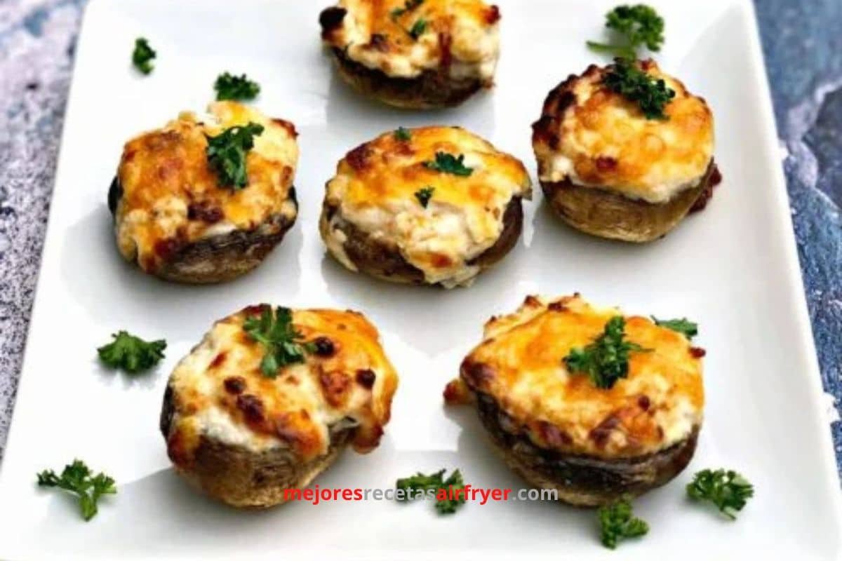 Champiñones rellenos en airfryer