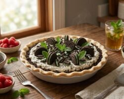 Cheesecake Oreo de menta sin horno fácil y cremoso