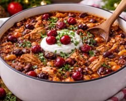 Chili de pavo y arándanos con un toque festivo