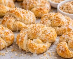 Coco Knots con glaseado suave y coco rallado