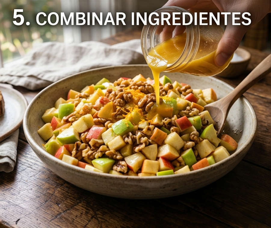 Cómo hacer esta refrescante ensalada de manzana y nueces2