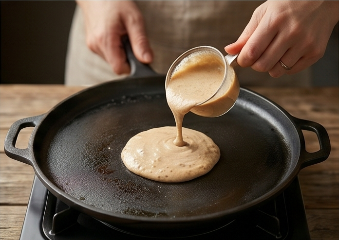 Cómo hacer pancakes de avena y trigo integral paso a paso4