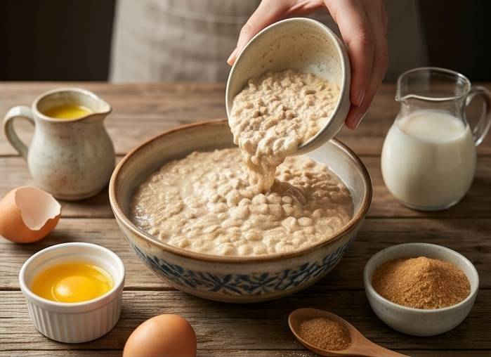 Cómo hacer pancakes de avena y trigo integral paso a paso6