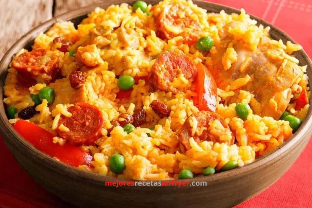 Cómo preparar Arroz Estilo Paella en la Freidora de Aire-2