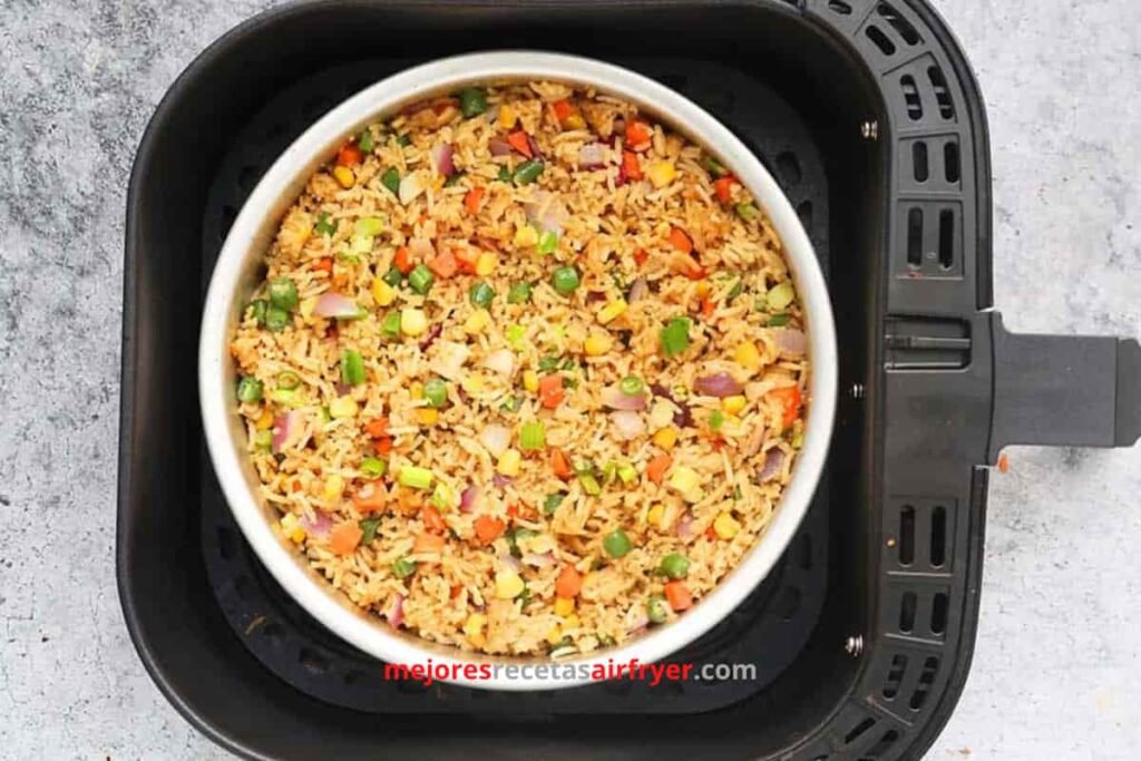 Receta Arroz con Verduras en la Freidora de Aire 2 Cómo preparar Arroz con Verduras en la Freidora de Aire