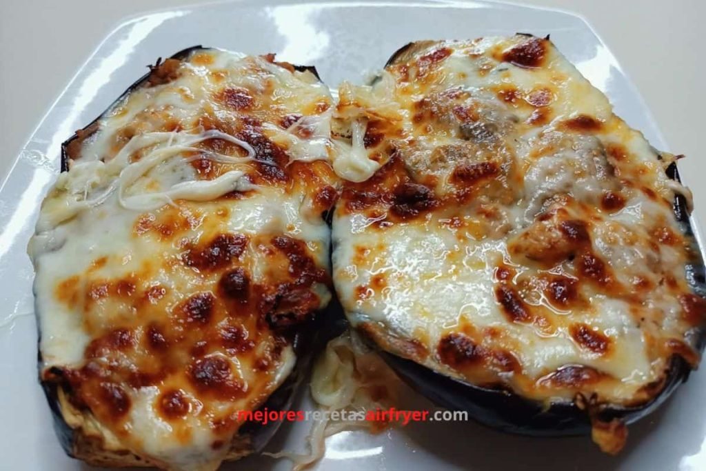 Cómo preparar Berenjena Asada con Queso en la Freidora de Aire-1