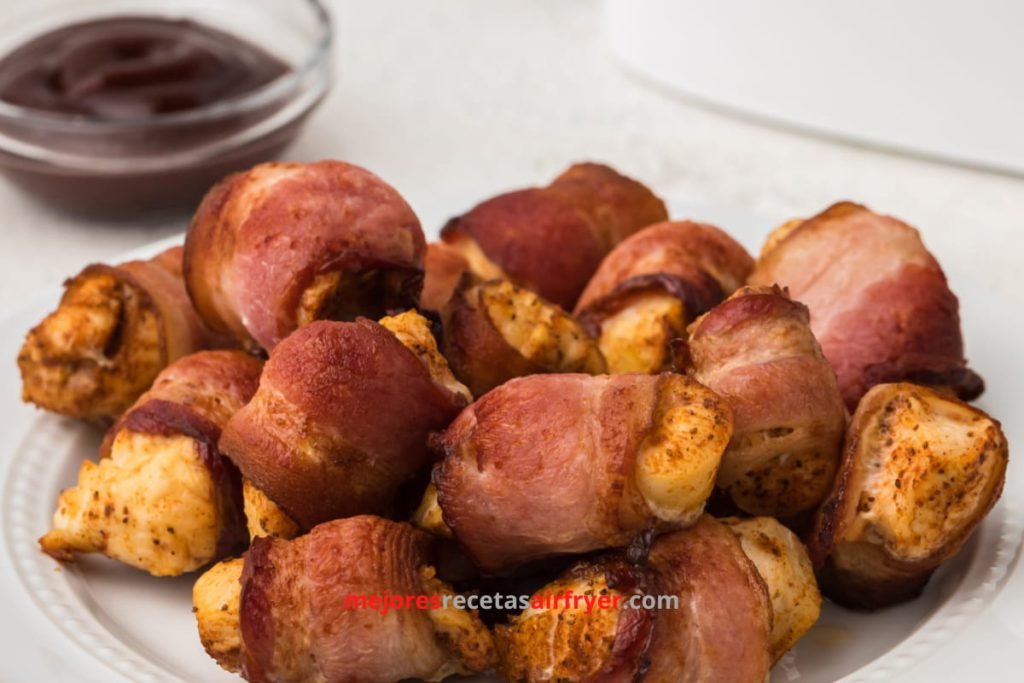 Cómo preparar Bocaditos de pollo envueltos en tocino en la Air Fryer-3