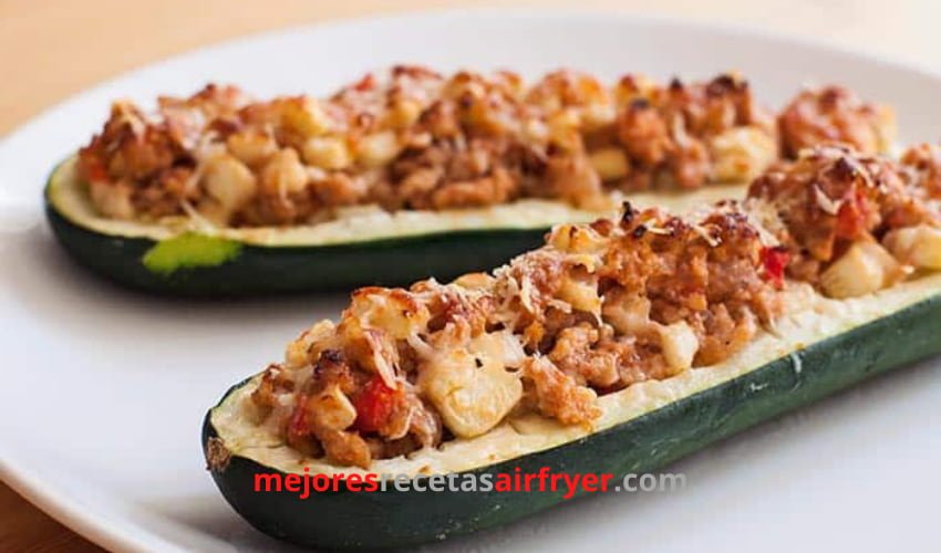 Calabacín Relleno de Carne Molida en la Freidora de Aire 2 Cómo preparar Calabacín Relleno de Carne Molida en la Freidora de Aire
