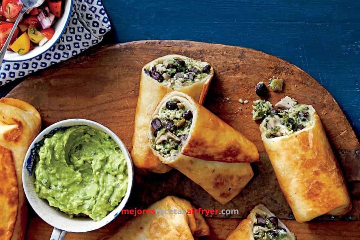 Cómo preparar Chimichangas con Frijol Negro en la Freidora de Aire-2