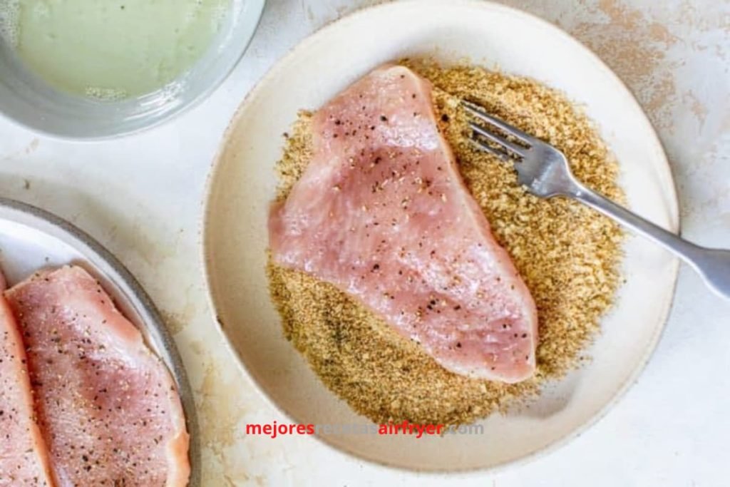Cómo preparar Chuletas De Pavo Con Costra De Parmesano en la Freidora de Aire-1