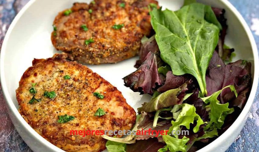 Chuletas de Cerdo Apanadas con Frambuesa y Balsámico en Air Fryer 3 Cómo preparar Chuletas de Cerdo Ahumadas con Frambuesa y Balsámico en la Freidora de Aire