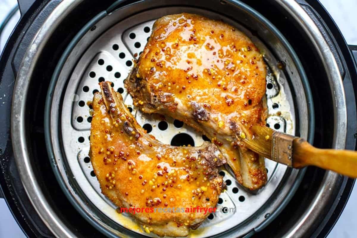Cómo preparar Chuletas de Cerdo a la Mostaza en la Freidora de Aire-1