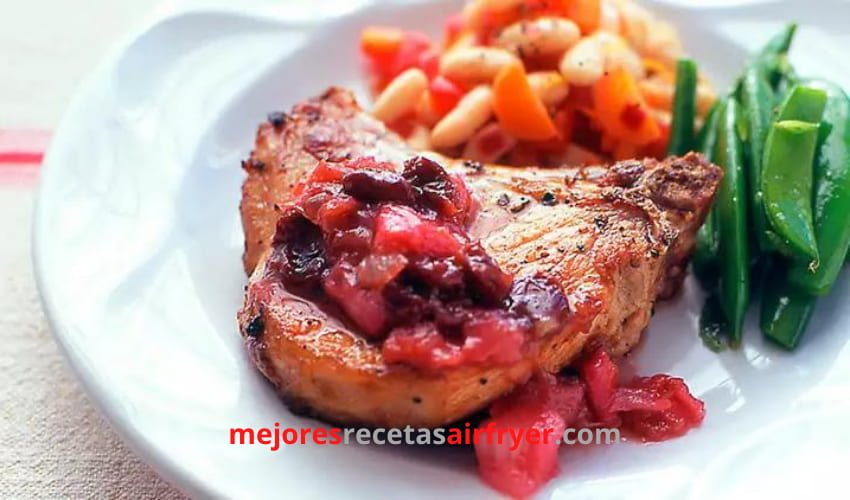 Chuletas de Cerdo con Ruibarbo en la Freidora de Aire 2 Cómo preparar Chuletas de Cerdo con Ruibarbo en la Freidora de Aire