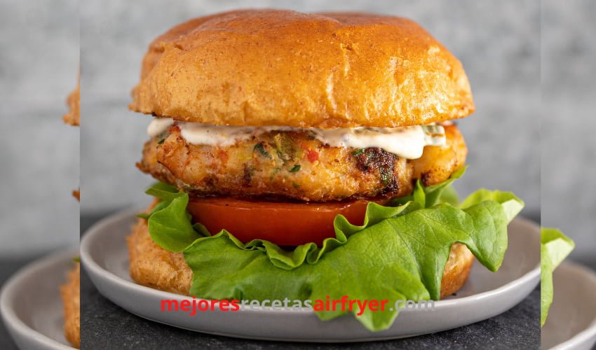 Hamburguesas de Camarones en una Freidora de Aire 3 Cómo preparar Hamburguesas de Camarones en la Freidora de Aire