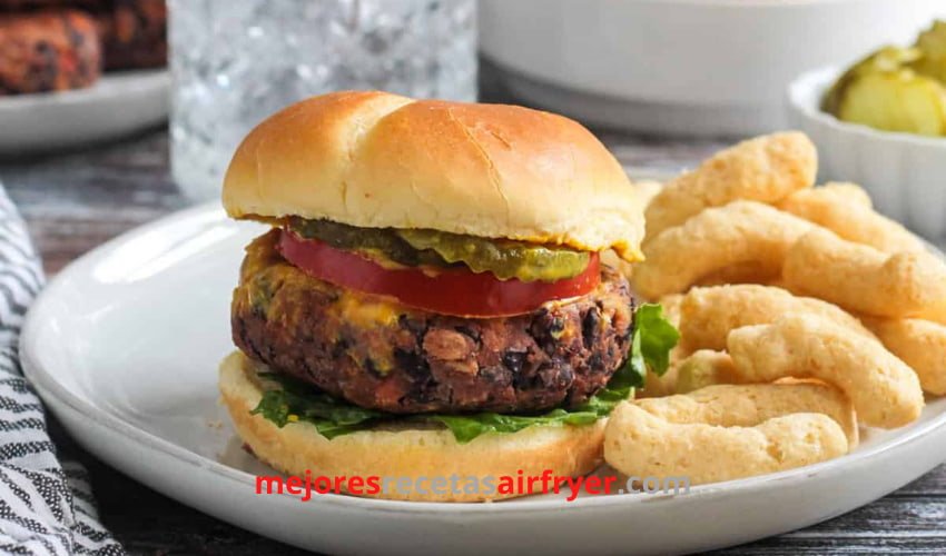 Hamburguesas de Frijoles Negros en la Freidora de Aire 2 Cómo preparar Hamburguesas de Frijoles Negros en la Freidora de Aire