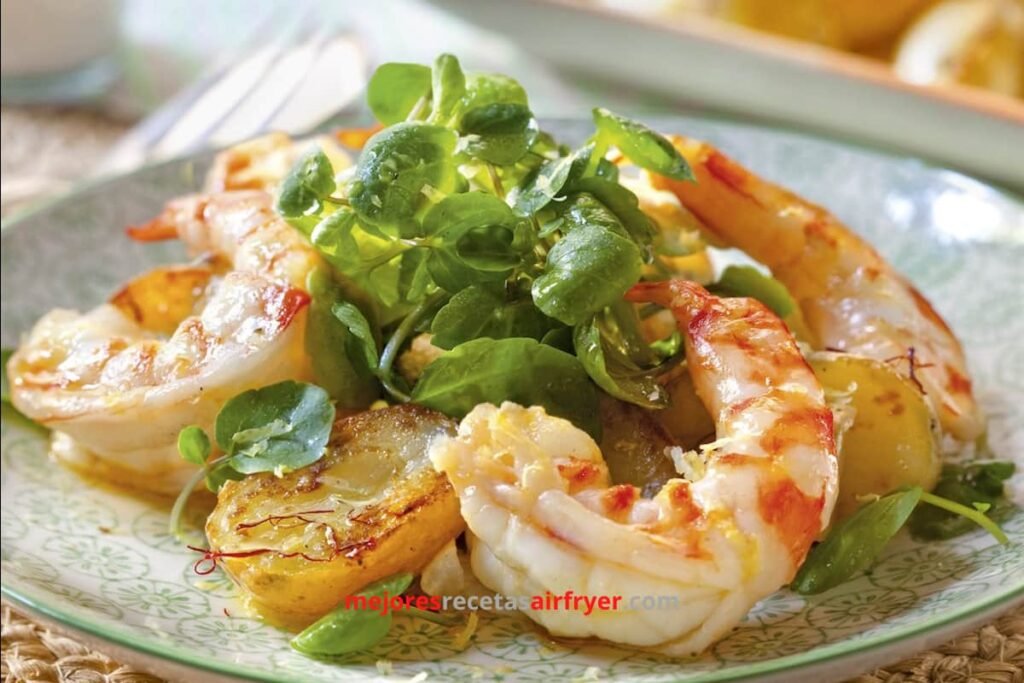 Langostinos al Curry en la Freidora de Aire