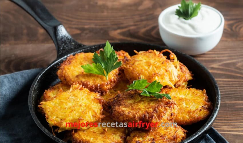 Receta Latkes de Papa en la Freidora de Aire 2 Cómo preparar Latkes de Papa en la Freidora de Aire