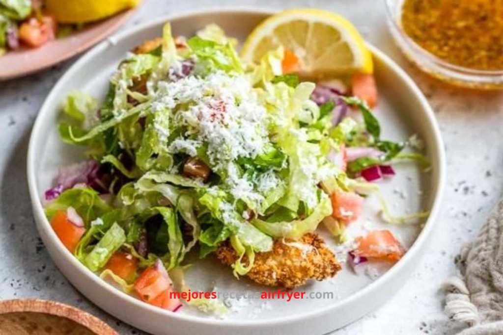 Cómo preparar Milanesa De Pollo Con Ensalada Mediterránea en la Freidora de Aire-2