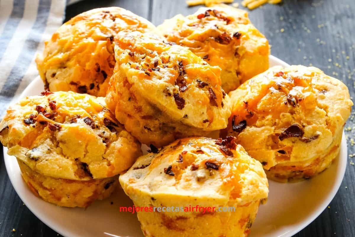 Cómo preparar Muffins de Pan de Maíz con Mantequilla de Maní y Tocino Air-Fryer-2