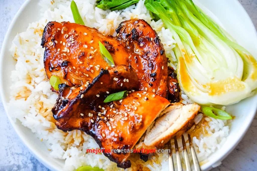 Muslos de Pollo Asiáticos en la Freidora de Aire 3 Cómo preparar Muslos de Pollo Asiáticos en la Freidora de Aire-2