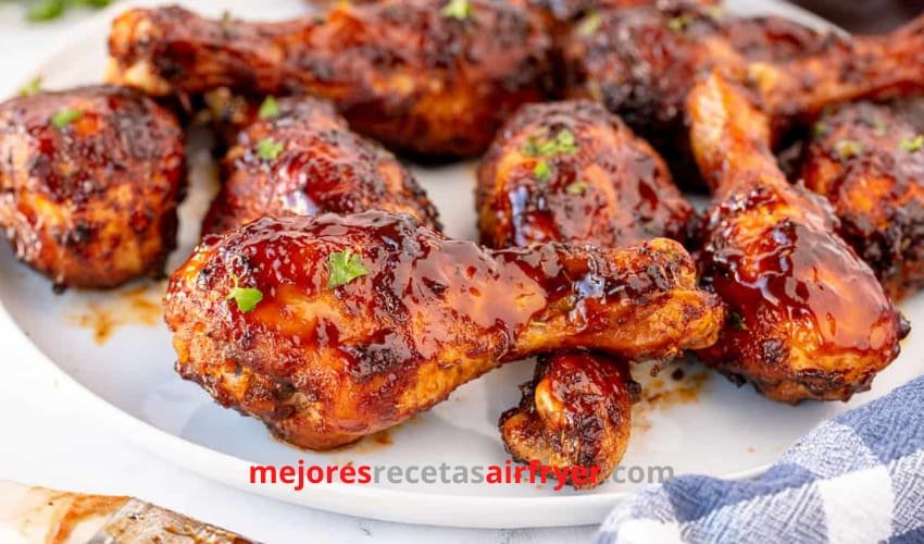 Muslos de Pollo en Salsa de Barbacoa en la Air Fryer 2 Cómo preparar Muslos de Pollo en Salsa de Barbacoa en la Freidora de Aire