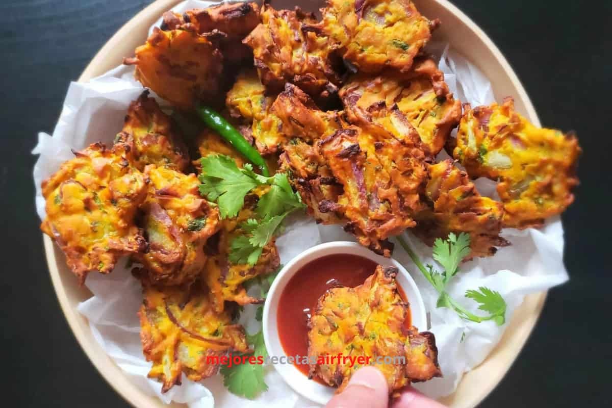 Receta de Onion Pakoda en la Freidora de Aire 3 Cómo preparar Onion Pakoda en la Freidora de Aire-1