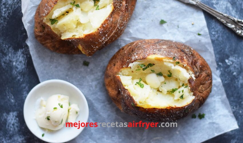 Papas Asadas con Mantequilla en la Freidora de Aire ¡Deliciosas! 3 Cómo preparar Papas Asadas con Mantequilla en la Freidora de Aire