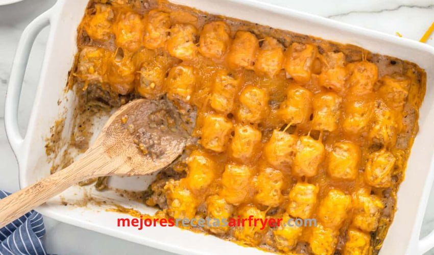 Pastel de Tater Tots con Carne Molida en la Freidora de Aire 2 Cómo preparar Pastel de Tater Tots con Carne Molida en la Freidora de Aire