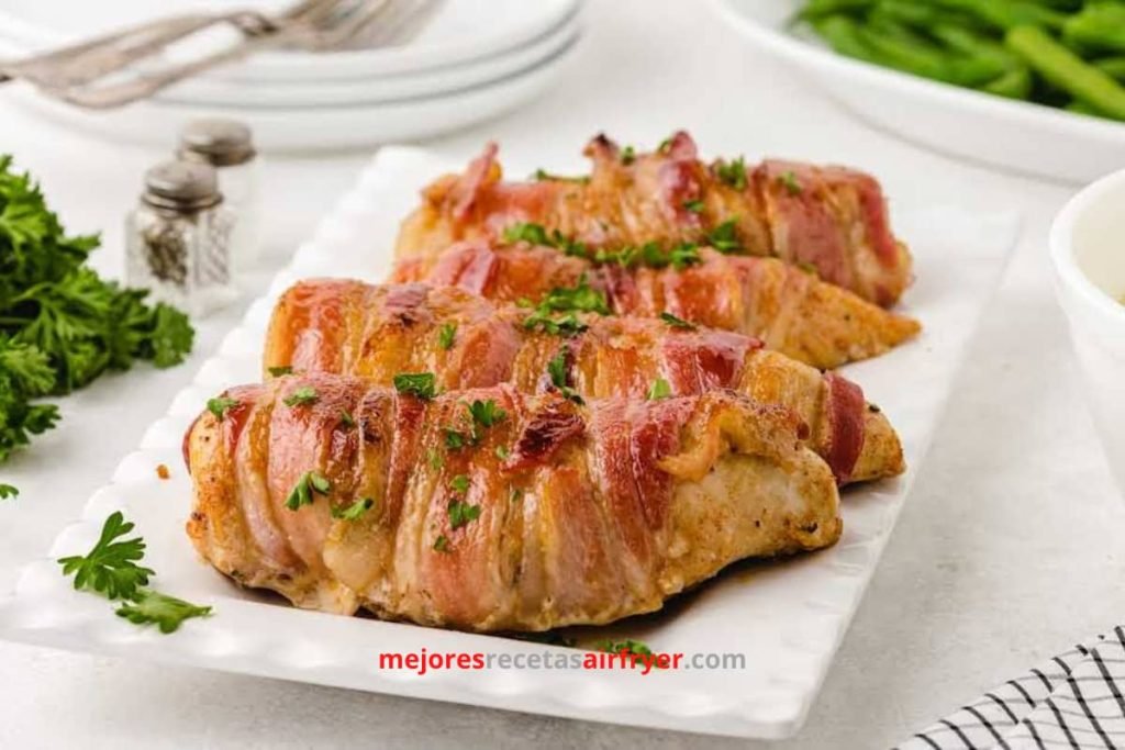 Cómo preparar Pechuga de Pollo Envuelta en Tocino en la Freidora de Aire-3