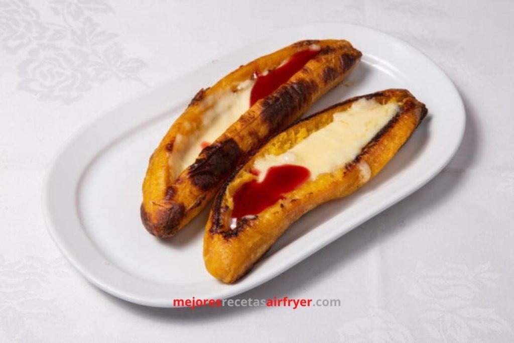 Plátanos Asados con Queso y Bocadillo en la Freidora de Aire 2 Cómo preparar Plátanos Asados con Queso y Bocadillo en la Freidora de Aire-1