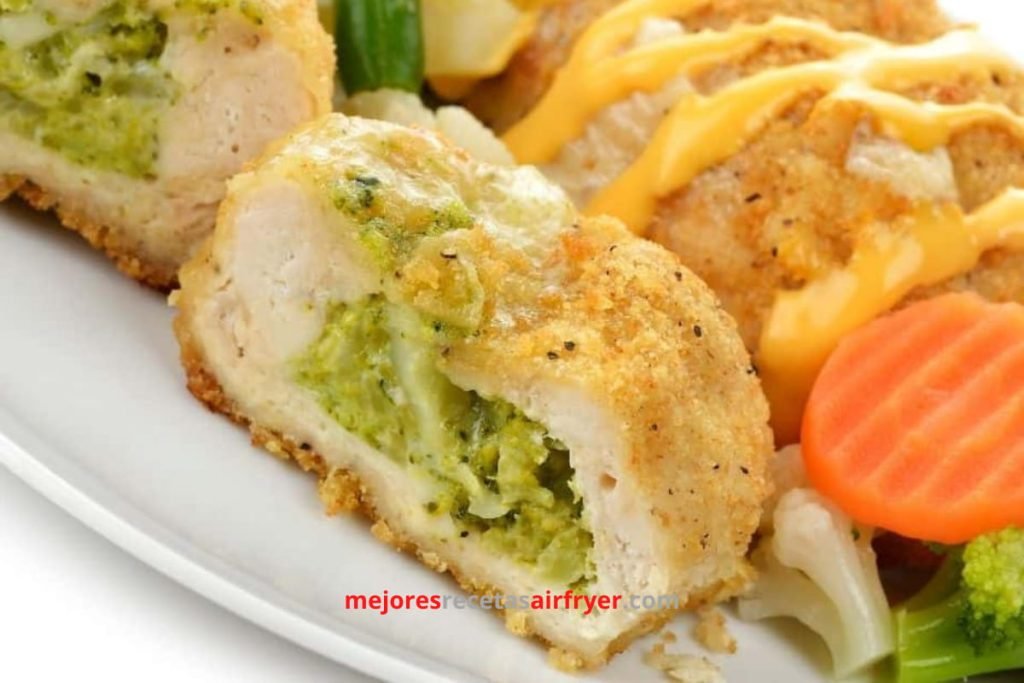 Cómo preparar Pollo Relleno de Brócoli y Queso en la Freidora de Aire-2