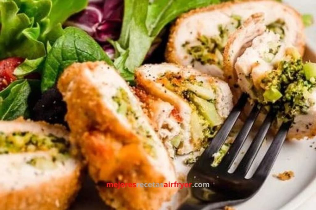 Cómo preparar Pollo Relleno de Brócoli y Queso en la Freidora de Aire-3