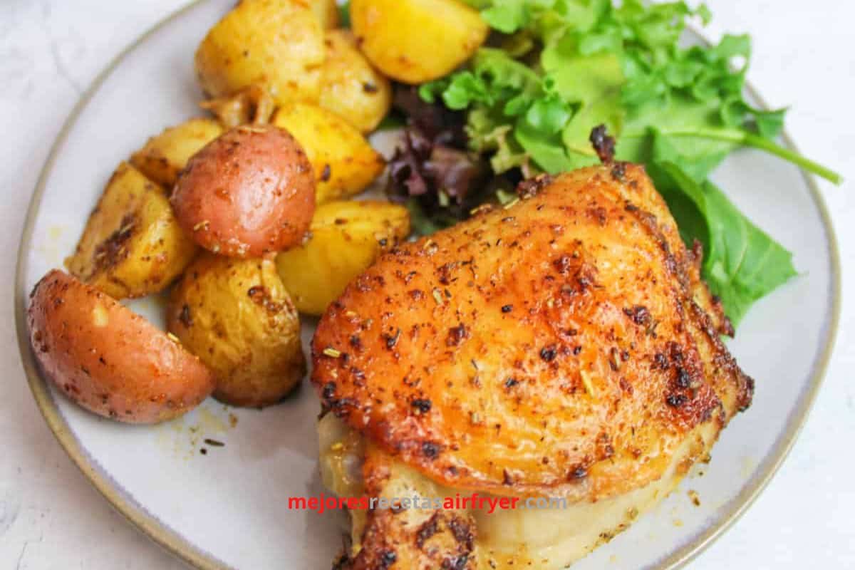 Muslos de Pollo con Papas Criollas en la Freidora de Aire 3 Cómo preparar Pollo con Papas Criollas en la Freidora de Aire-1