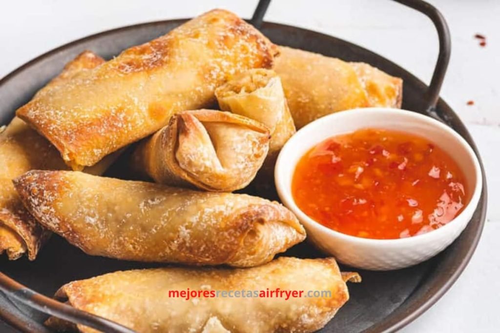 Cómo preparar Rollitos de Huevo con Camarones en la Freidora de Aire-2